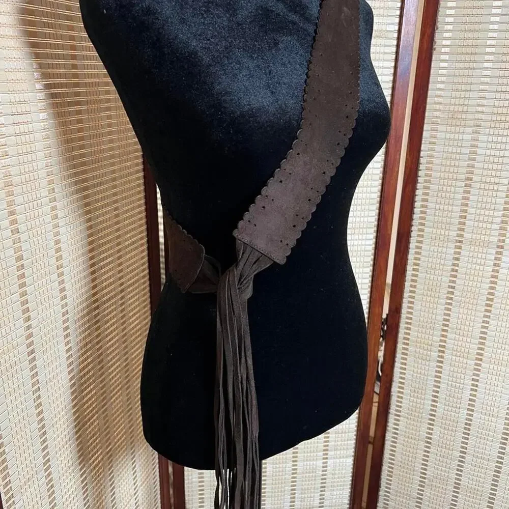 Vintage Boho Suede Fringe Belt/Scarf